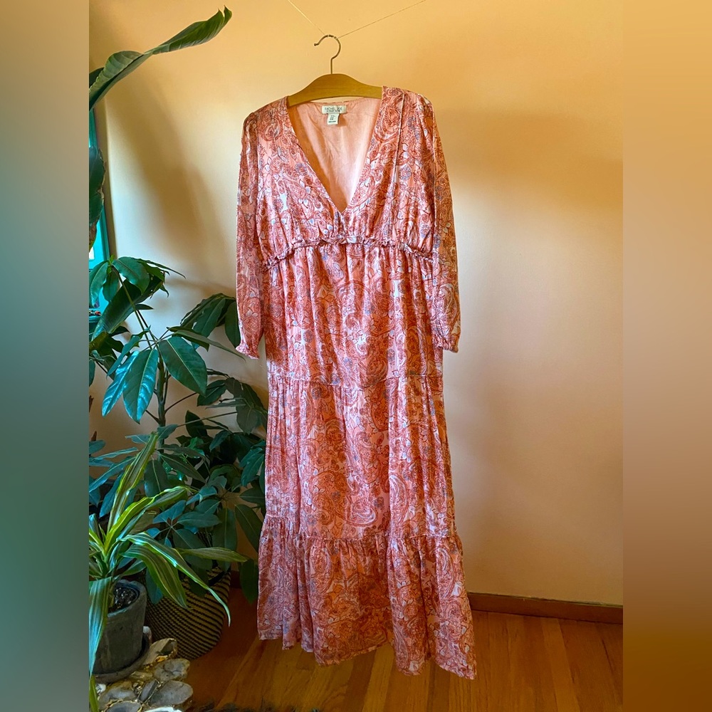 Rachel Zoe Tiered V-neck Maxi Dress